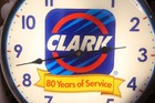 Clark Motor Oil 80 Years Of Service Promo Advertising Lighted Clock Sign