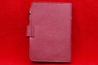 Rare Antique Pink Leather Singer Hand Needles Sewing Kit Set Book Case Wallet
