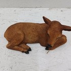 Vintage Resting Doe Deer Figurine 5 5 x 9 5  Resin 1985