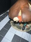 Vintage Ceramic Planter Figurine Happy Elf Pixie Gnome Under Mushroom-japan