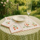 Vintage Strawberry Hostess Set     30-piece Linen Cotton Blend     Cottagecore Charm