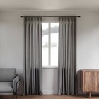 Umbra Gun Metal Curtain Rod 36   - 72   Natural Wood 1   Block