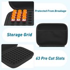 Wiksry 3ml Peptide Case 63-slot Peptide Organizer Mesh Pocket Fits 3ml Bottles