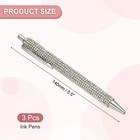 Rhinestone Metal Ballpoint Pen 3pcs  Crystal Diamond Pens Sparkly  Silver
