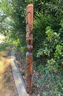 Ku And Kane Hawaiian Tiki Totem Wood Carving Bar Patio Decor 5ft X 6   7in 