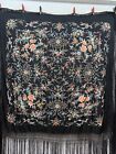 Vintage Gorgeous Chinese Hand Silk Embroidered Piano Shawl Fringed Table Cloth