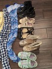 35 Piece Girls 7 8 Bundle Mix Lot Used Shoes  12  Jacket Vest Winter Clothes