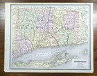 Vintage 1886 Connecticut Map 10 x13  Old Antique Original New London Lyme Groton