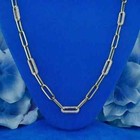 5 Ct Round Simulated Diamond Paperclip Necklace 18  925 Two-tone Sterling Silver