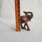 Vintage Carved Wooden Elephant Statue Figurine Trunk Up Good Luck No Tusks