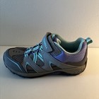 Merrell Kids Gray Purple Hook And Loop Hiking Shoes Size 4 5m