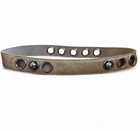 Vintage Bcbgmaxazria Metallic Champagne Leather Grommet Belt Y2k Indie Sleaze Xs