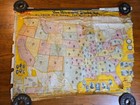 Rare 1906  the Browns Shoe Co   Advertising Salesman  54  X 42  Wall Map 