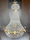 Chandelier French Louis Xvi Bronze Gold Leaf Vintage Lady Face Crystal Lighting