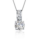 3pcs-925 Sterling Silver Bridal Jewelry Set Cz Crystal Necklace Earrings Gift