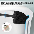 Toilet Brush   Holder Set - Extra Long Handle  Durable Bristles  Covered