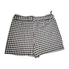 Est 1946 Womens Shorts Size L Checkered Black White Pockets Belted Classic