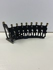 Vtg Brass Macabbe Warriors Judaica Hanukkah Israel Menorah Enamel