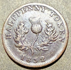 1832 Province Of Nova Scotia Half Penny Token Better Grade Condition