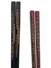Vintage Chopsticks Wajima-nuri Lacquer Wood Grain Design 9  Black 7 1 2  Red