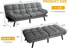 Convertible Futon Sofa Bed  70  Folding Futon Set For Living Room Home Office Ap