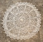 Vintage Handmade White Crochet Round Lace Doily Floral   Geometric Pattern 30 