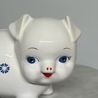 Vintage Corning Ware Blue Cornflower Ceramic Piggy Bank - Made In England