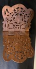 Vintage Hand Carved Teak Wood Folding Cookbook Holder Bible Book Display Stand