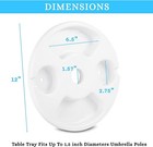 Zonetech White Beach Umbrella Table Tray With Cup Holders And Snack Compartments