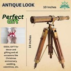 Antique Maritime Brass Telescope With Adjustable Tripod Stand Home Decorative Te