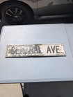Vintage Original Antique Cast Iron Central Ave Sign Double-sided