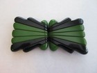 Vintage Art Deco Bakelite Belt Buckle - 2 Piece 2 Tone - Green And Black