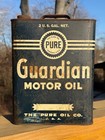 Vintage Original 2 Gallon Pure Oil Co  Motor Oil Can Purol