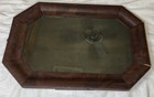 Antique Federal Octagon Wall Mirror 19th C Foxed Mercury Glass Walnut Veneer