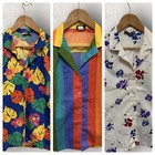 Lot Of 3 Women s Vintage 70   s Button Down Shirts Boho Colorful Fits Size Large
