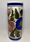 Vintage Made In Spain Ceramic Umbrella Stand 18  Floral Floor Vase Decor
