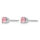 Cz Inverness Pink Piercing Stud Earrings 5mm 14k White Gold Women s Solid