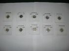   Lot Of 10   Canada Newfoundland Nfld 5 Cent Silver Coins Various Years  nice 