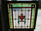    Antique Stained Glass Window Urn   34 5 X 33 5   Architectural Salvage  
