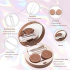 Feisedy Contact Lens Case  Fashion Portable Contacts Lens Box With Mirror Twe   