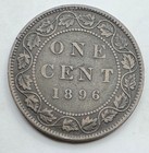 1896 Canada Large One Cent - 1c - Bronze Canadian Penny - Free Shipping