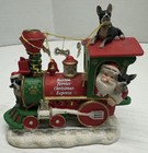 The Danbury Mint Boston Terrier Christmas Express Train 6pcs Santa Puppies Elves