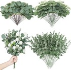 180 Pcs 3 Kinds Mixed Eucalyptus Leaves Stems Bulk Artificial Silver Dollar L   