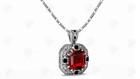 925 Sterling Silver Mens Red Garnet Gothic Vintage Statement Pendant