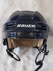 Vintage Bauer Hh4000l Senior Blue Hockey Helmet Ice Roller