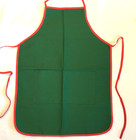 Vintage Green Red Piping Bib Apron Made In Usa Winter Holiday Christmas 