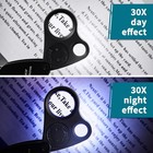 30x 60x Illuminated Jewelers Eye Loupe Foldable Magnifier Bright Led Light Gold