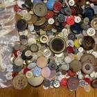 Large Antique Vintage Art Deco Enamel Unique Button Collection Pearl Heavy 
