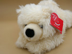 Aurora Slushy Polar Bear Plush Hand Puppet White Laying Down Stuffed Animal 12   