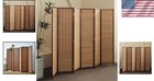 Bamboo Room Divider Screen 6 Panel Folding Privacy Screen For Living Room